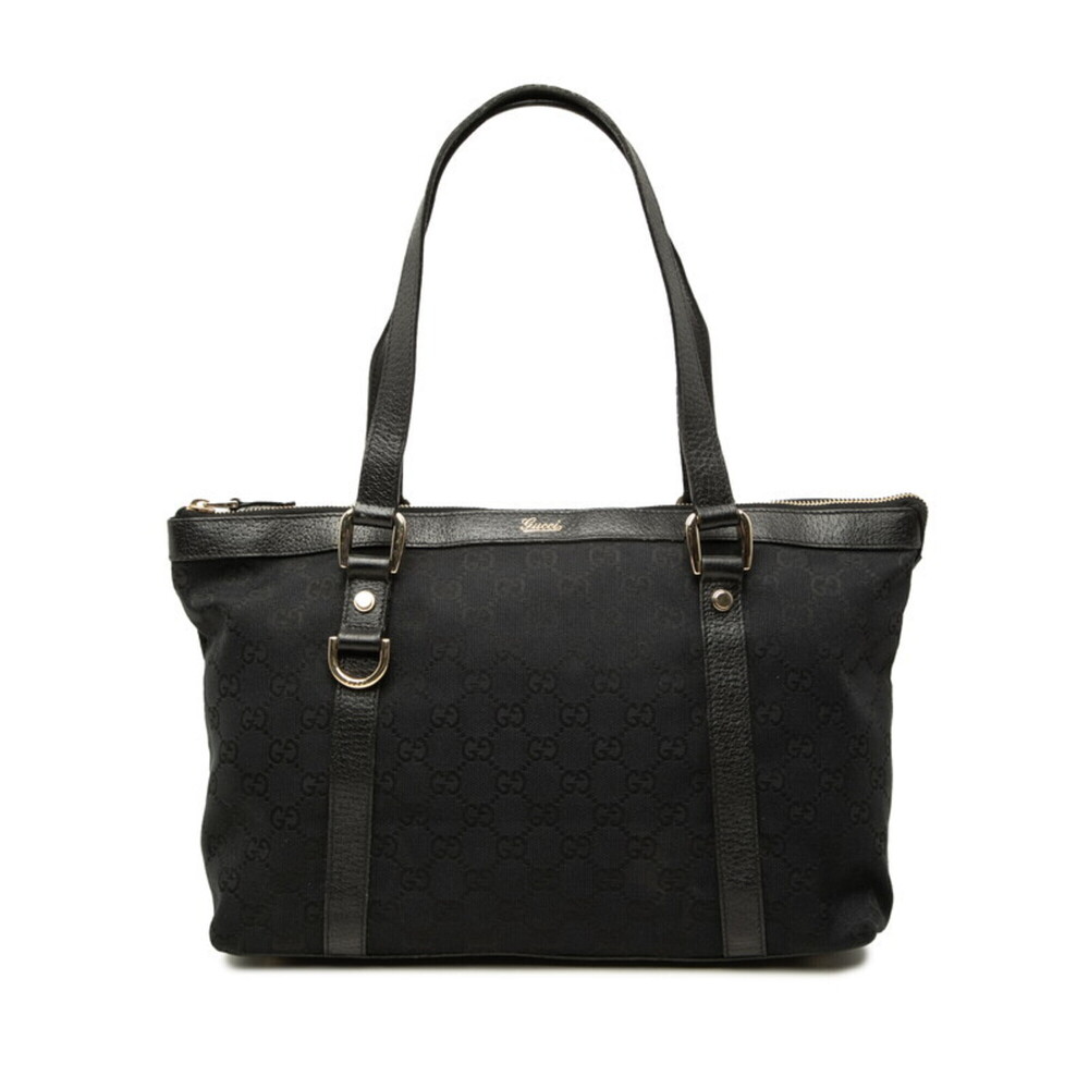 Gucci GG Canvas Handbag Shoulder Bag 2WAY 141470 Black Leather Women's GUCCI
